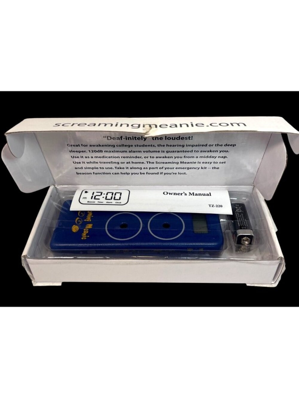 Screaming Meanie 220 Loud Alarm Clock & Timer With 120dB Volume Blue